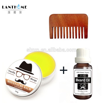 Private Label 100% Natural Beard Oil Beard Brush And Comb Set For Men